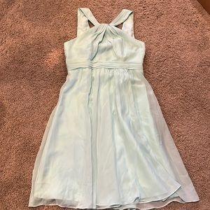 Mint green high neck formal dress
